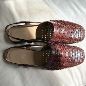Vintage Leather Woven Bass Sandals